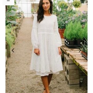 White lace midi dress